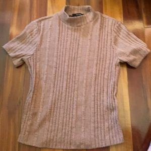 Mock turtle neck short sleeve